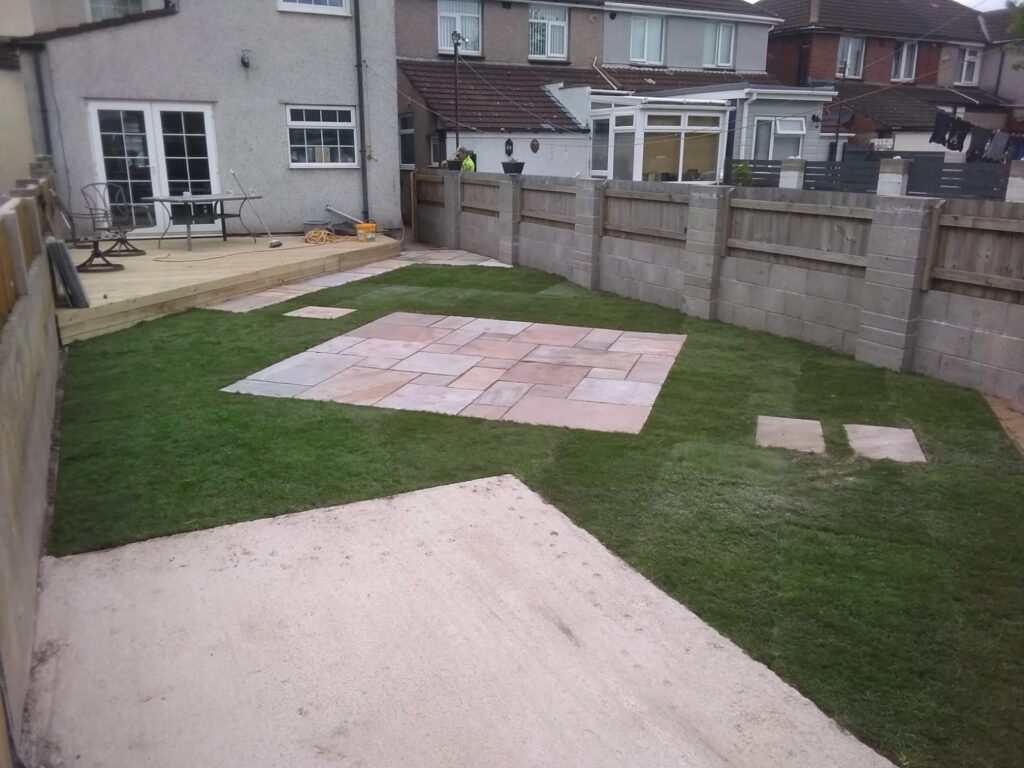 New lawn and patio slabbing bridgend