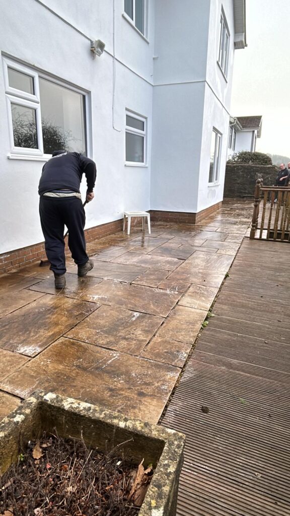 Patio grouted and cleaned and sealed bridgend
