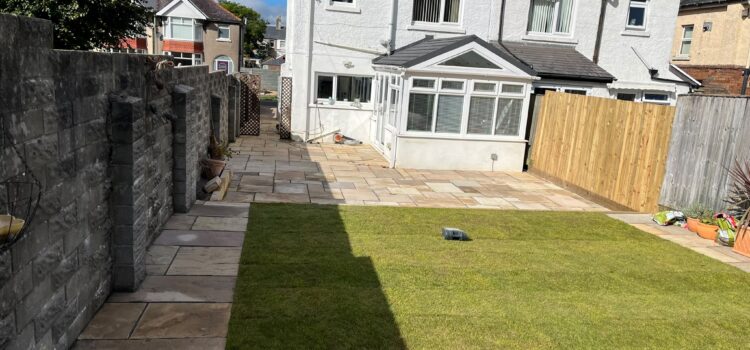 new patio and Lawn in Bridgend